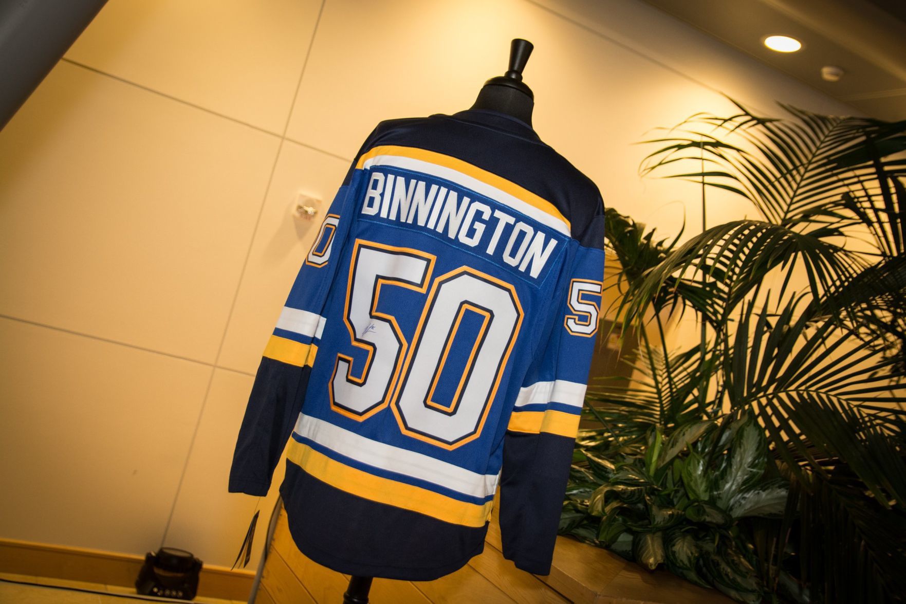 Signed Binnington Jersey as an auction item